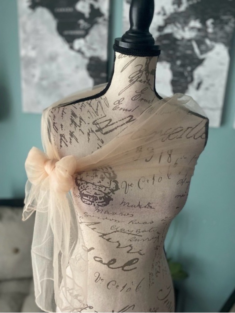 Champagne tulle shrug